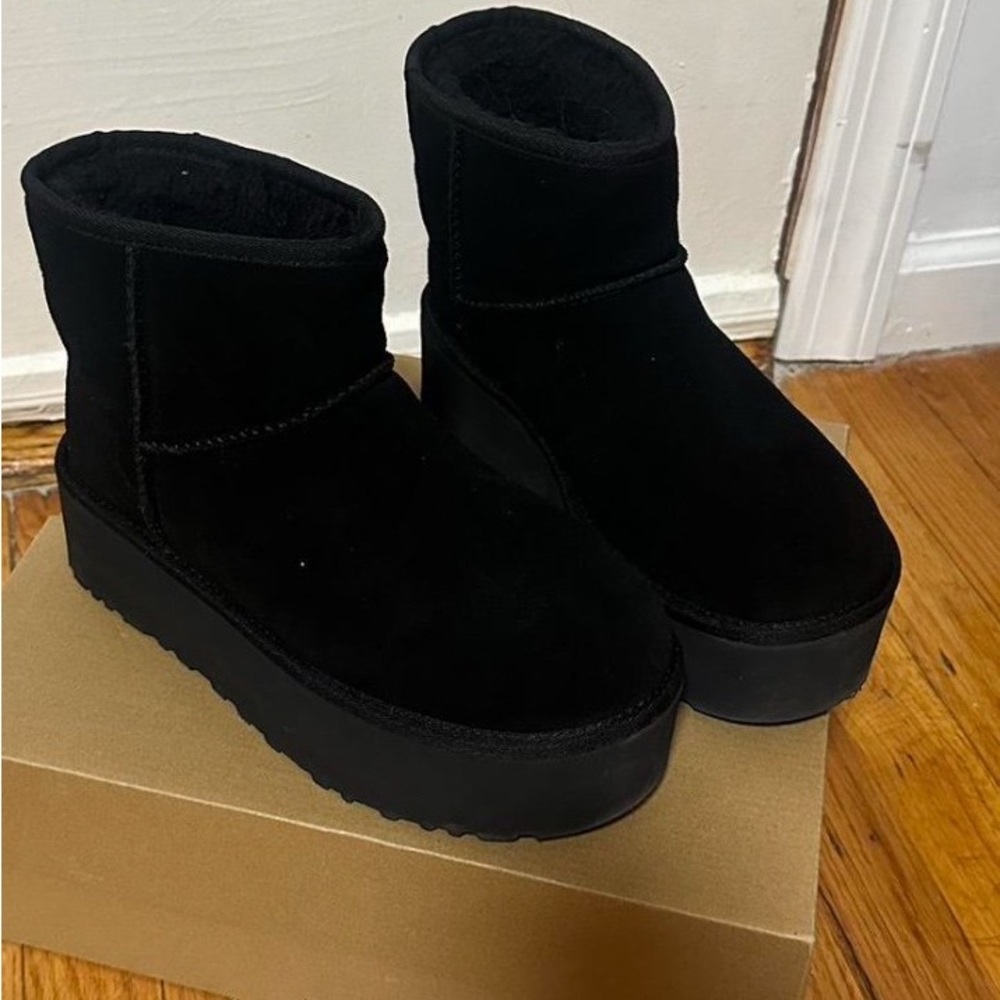 UGG Black Platform Winter Boots